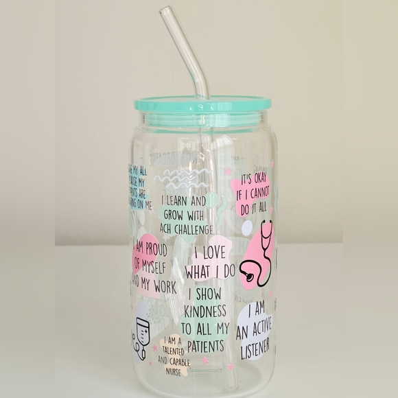Nurse Daily Affirmation 16oz Clear Beer Can Glass Cup - Picture 2 of 5